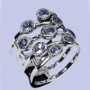 Elegant Silver and Blue Gemstone Ring